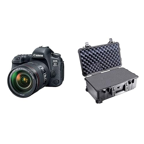Canon EOS 6D Mark II DSLR Camera with EF 24-105mm USM Lens - WiFi Enabled + Pelican 1510 Case Black - Black - 24-105mm USM Kit - w/ Pelican 1510 Case