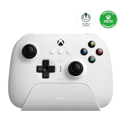 8Bitdo Ultimate 3-mode Controller for Xbox, Hall Effect Joysticks, Compatible with Xbox Series X|S, Xbox One, Windows, and Android - Officially Licensed (White) - White