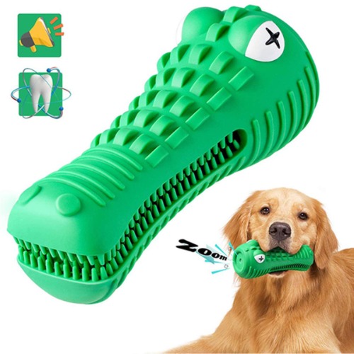 Durable Dog Chew Toy for Aggressive Chewers Large Breed Treat Dental Squeaky Dog Toys for Medium Large Dogs(Green, Crocodile)