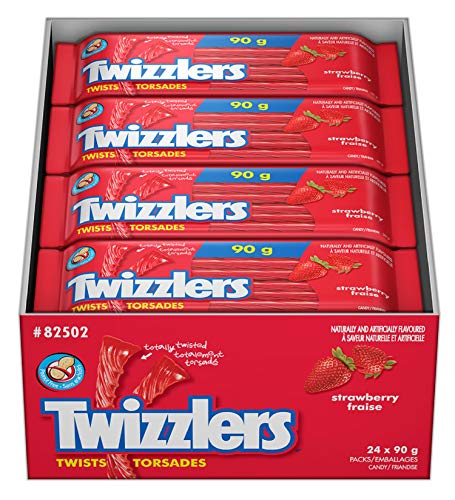 TWIZZLERS Licorice Candy, Strawberry, 24 Count - Twizzlers 24 Count