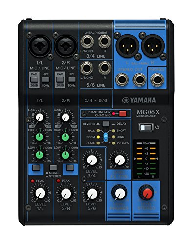 YAMAHA MG06X 6-Input Compact Stereo Mixer with Effects - 6-input - Built-in Effects