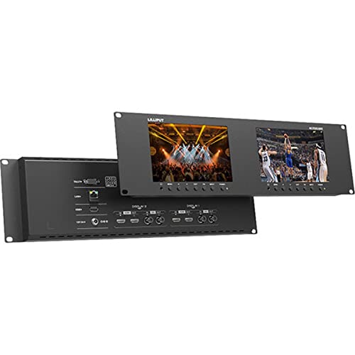 LILLIPUT Dual Rackmount Monito 7" RM-7029S 3-RU Rackmount Monitor with 3G-SDI /HDMI 2.0 Scope view support up to 1080p 60Hz SDI and 2160p 60Hz HDMI video