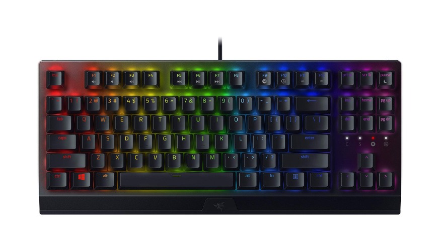 Razer BlackWidow V3 Tenkeyless TKL Mechanical Gaming Keyboard: Green Mechanical Switches - Tactile & Clicky - Chroma RGB Lighting - Compact Form Factor - Programmable Macros - English Classic Black