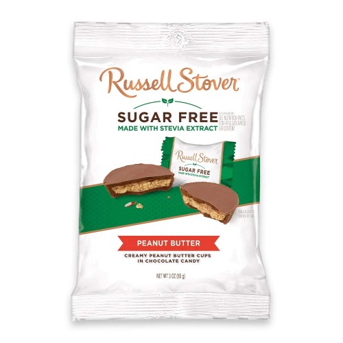 Russell Stover Sugar-Free Peanut Butter Cups, 3 Ounce Peg Bag (Pack of 12) - Peanut Butter Cups 3 Ounce (Pack of 12)