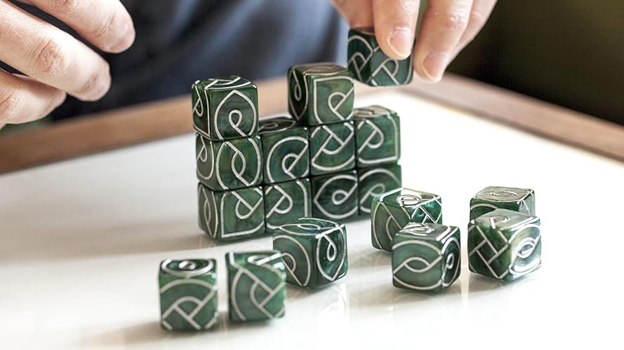Black Oak Knot Dice - 18 Unique Celtic Design Dice & Games, Made For Adults