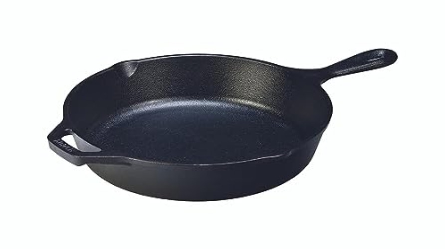 Lodge 10.25 Inch Cast Iron Pre-Seasoned Skillet – Signature Teardrop Handle - Use in the Oven, on the Stove, on the Grill, or Over a Campfire, Black - 10.25 Inch