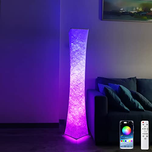 Pehtini Floor Lamps for Living Room 61" LED Floor Lamp,Corner Floor Lamp,RGB Color Changing Floor Lamp,Smart Dimmable Floor Lamp with Remote & APP Control & Music Sync,Modern Floor Lamp for Bedroom - Rgb-ql