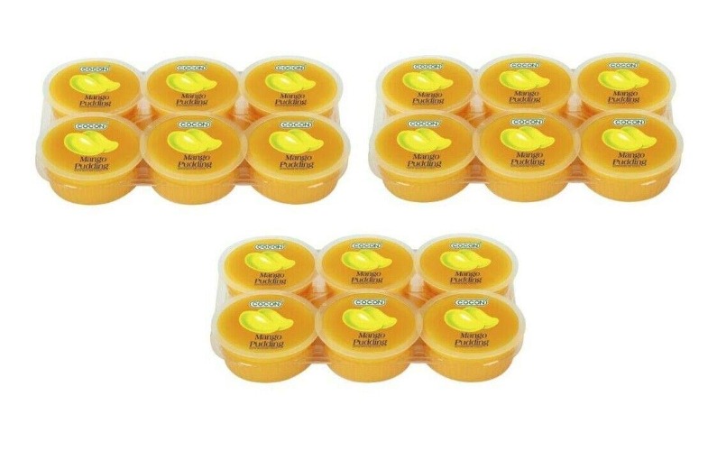 Pamai Pai® Dreierpack: 3 x 480g Mango Dessert Nata de Coco Kokosnuss Gel Mangogeschmack - 