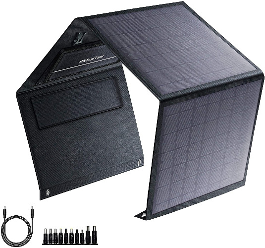 SinKeu 40W Portable Solar Panel for Power Station, Solar Generator, Foldable Monocrystalline Solar Cell Solar Charger with USB Outputs for Camping Off-grid Home