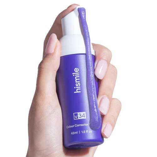 Hismile v34 Foam Colour Corrector, Purple Teeth Whitening, Tooth Stain Removal, Teeth Whitening Booster, Purple Shampoo Toothpaste, Colour Correcting, Hismile V34, Hismile Colour Corrector - 