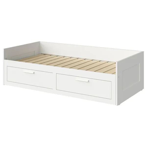 BRIMNES Day-bed frame with 2 drawers - white 80x200 cm