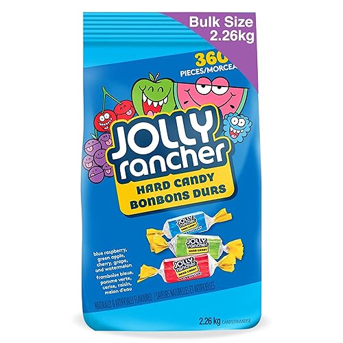 JOLLY RANCHER Assorted Hard Candy Bulk - Holiday Candy, Bulk Holiday Candy, Individually Wrapped Candy to Share - 2.26kg, 360 Count - Pack of 1 - Hard Candy