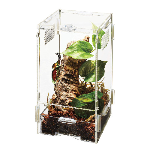 Zilla Micro Habitat Terrarium Enclosure for Small Tree Dwelling Reptiles, Amphibians, Spiders & Other Invertebrates, Small - Small Arboreal Clear
