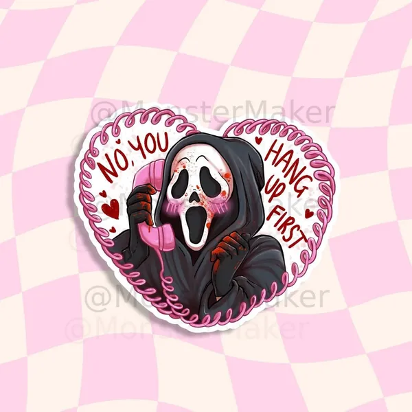 Scream Horror Heart Ghost - Sticker - MonsterMaker