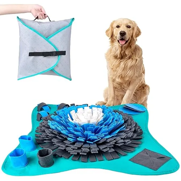 Friendly Barks 25’’ Snuffle Mat for Dogs Large Breed, Dog Feeding Mat | Enrichment Toys to Encourage Dogs Foraging Skills and Slow Eating (Large Dog Snuffle Mat) - Large Snuffle Mat
