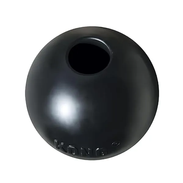 KONG Extreme Ball with Hole - Dog Fetch Toy - Durable Dog Ball Toy for Training, Interactive Playtime & More - Natural KONG Extreme Rubber Ball for Dogs - Black - For Large/Medium Dogs - Medium