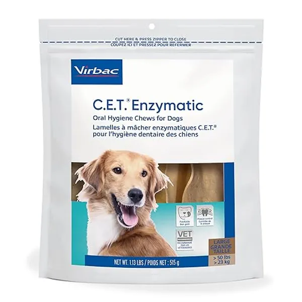 Virbac CET Enzymatic Oral Hygiene Chews for Dogs - NEW Medium