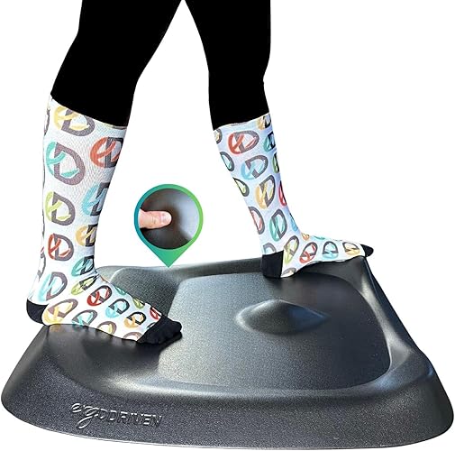 Topo Comfort Mat by Ergodriven | The Original Not-Flat Anti-Fatigue Standing Desk Mat with Calculated Terrain | Accessories | Obsidian Black - Obsidian Black