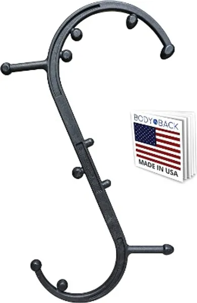 Body Back Buddy Trigger Point Back Massager, Full Body Muscle Pain Relief, Handheld Massage Stick, Massage Cane, Instructions Included (Black Marbled)