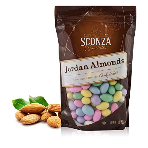 Sconza Assorted Jordan Almonds | Candy Coated California Almonds | Made in the USA |Pack of 1 (16 Ounce) - 1 Pound (Pack of 1) - Assorted Pastel