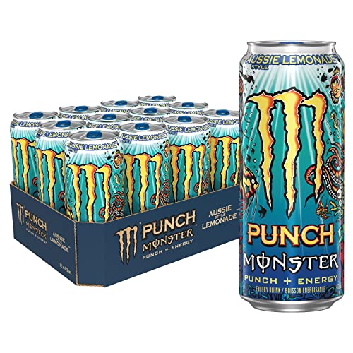 Monster Energy Punch, Aussie Style Lemonade, 473mL Cans, Pack of 12 - Lemonade - 473ml (Pack of 12)