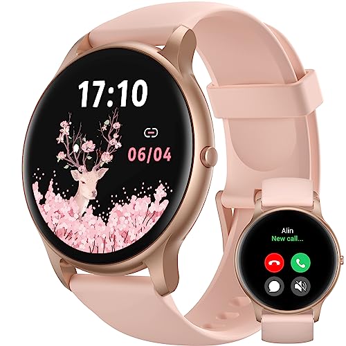 Parsonver Smartwatch Damen mit Telefonfunktion, Fitness-Tracker mit Herzfrequenz Schlafmonitor, 1.32" HD Fitnessuhr, IP68 Wasserdicht Runden Sportuhr, 100+ Sportmodi für Android iOS, Roségold, SPROD1 - Roségold