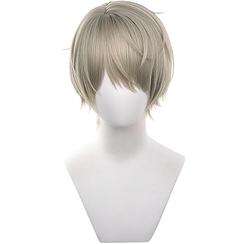Liebe und Deepspace Xavier Cosplay Perücke mit kurzem Haar Glattes braunes Haar mit Bangs für Männer Halloween Cosplay (Xavier)