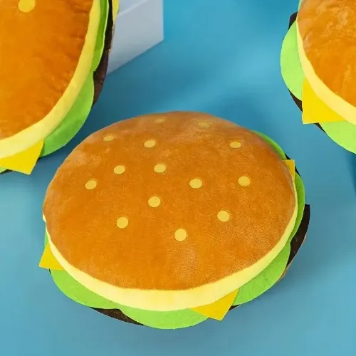 Cheeseburger Pillow, Cushion Pillow, Hamburger Pattern, Plush Toy Pillow For Living Room Bedroom Couch Sofa Home Decor Room Decor Office Decor