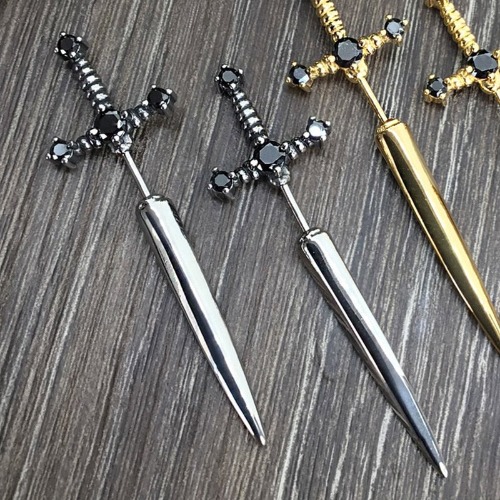 Metal Alt Dagger Earrings