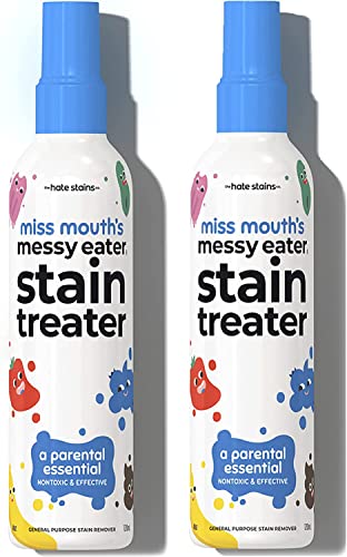 Miss Mouth's Messy Eater Stain Treater Spray - 4oz 2 Pack Stain Remover - Newborn & Baby Essentials - No Dry Cleaning Food, Grease, Coffee Off Laundry, Underwear, Fabric - 2 pack