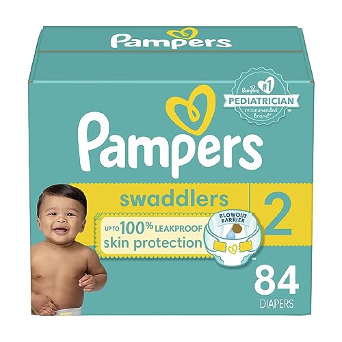 Pampers Swaddlers Diapers - Size 2, 84 Count, Ultra Soft Disposable Baby Diapers - Size 2 - 84