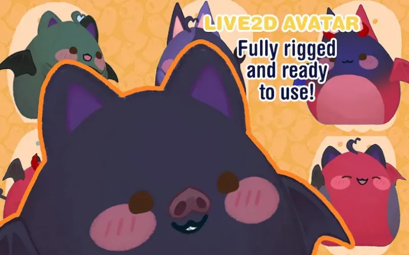 Customizable Vtuber - demon and bat Halloween special / Fully Body/Fully rigged Live2D Avatar