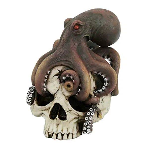 Pacific Giftware Nautical Kraken Octopus Wrapped Around Skull Deadly Ocean Pirate Figurine 5.25"