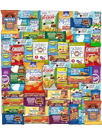 Healthy Snacks Care Package Snack Box Grab And Go Variety Pack (60 Count) Discover a Whole New World of Healthy Snacks for Women Men Adult Kids Teens Gift Basket - 60 Count