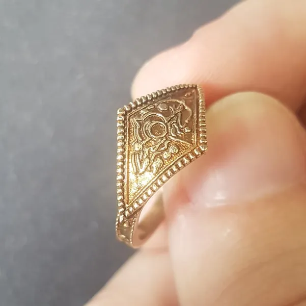 Ring of Favor  Dark Antiqued Solid Brass  Sculpted Detail | Etsy Canada