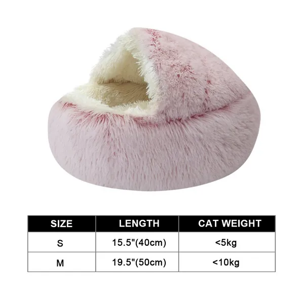 Cat Dog Round Sleeping Bag | Cute Comfy Pet Cave Bed | Best Gift for Pets Parents & Lovers by PetWithMe - M / Pink