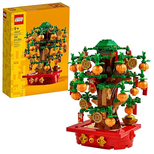 LEGO Money Tree - Lunar New Year Building Toy - Kids Chinese Culture Learning and Educational Toy for Boys and Girls, Ages 9+ - Holiday Decorations for Table - 40648 - Red