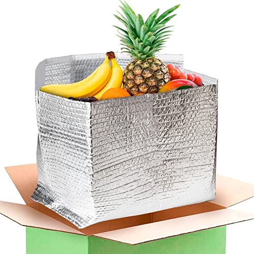 ABC Foil Insulated Box Liners 12" x 12" x 5.5", Pack of 5 Insulated Shipping Boxes for Frozen Food, Double-Layer Insulated Shipping Containers, Leakproof Cold Shipping Boxes for Frozen Fish, Meat - 5 Pack / 12" x 12" x 5.5" / Double Layer