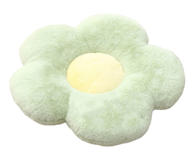YILANLAN Cute Flower Cushion Plush Floor Pillow Casual Comfortable Pillow Office Living Room Bed Decoration Cushion Simple Room Decoration (40cm, Green) - 40cm Green