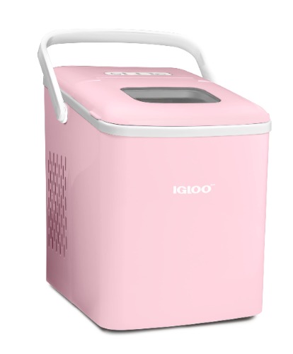 Igloo 26-Pound Automatic Self-Cleaning Portable Countertop Ice Maker Machine with Handle, Pink - Pink