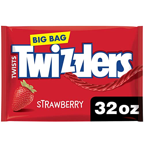 TWIZZLERS Twists Strawberry Flavored Licorice Style, Low Fat Candy Big Bag, 32 oz - 32 Ounce (Pack of 1)
