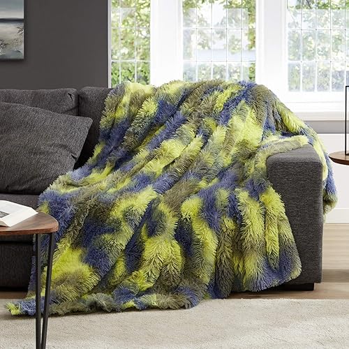 Hobed Life Ultra Soft Blanket 50 x 60 Inch, Faux Fur Blanket for Kids, Boys, Teens & Young Man, Stylish Camo Tie Dye Fur Throw, Fluffy Chair Blanket, Super Plush Reversible Bed Blanket, Male Fashion - 50 x 60 Inch