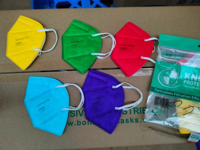 Multi Color Powecom® KN95 Respirator Face Mask Pack  - Ear Loop - 10 masks per pack , 2 each of 5 colors - Made to GB2626-2019 Standard with -  Bona Fide Masks™ is the EXCLUSIVE DISTRIBUTOR for Powecom® in the United States & Canada!