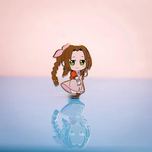 Final Fantasy 7 Aerith Gainsborough Hard Enamel Pin - [A Grade] / Locking Clasp