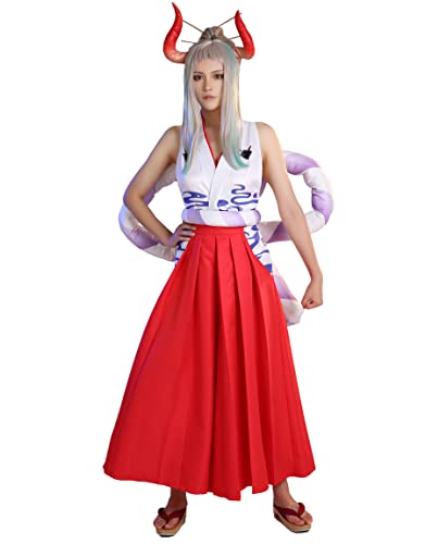 haikyuu Women Anime kimono Vest and Pants Set Cosplay Costume with Waist Rope and Headdress - Large