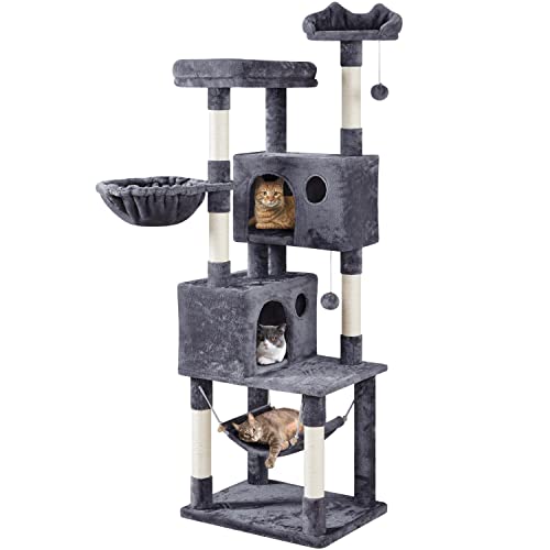 Yaheetech 73inch Cat Tree, Cat Stand Furniture with Scratching Posts Perches Hammock as Indoor Kittens Activity Center - 73in - Dark Gray
