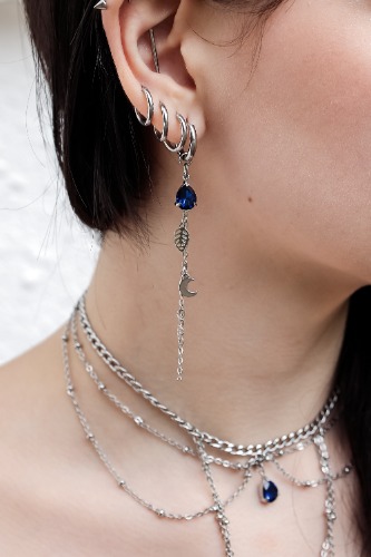 Elven Royalty Earrings | Gold / Hoops / Blue