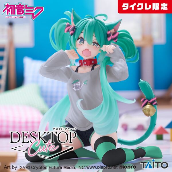 Vocaloid - Hatsune Miku - Desktop Cute - Nekomimi T-Shirt ver., Taito Online Crane Limited (Taito) - Brand New