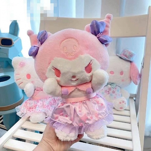 Pink Princess Cinna & Melody Plushies - Kuromi