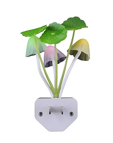 Rienar Sensor Led Night Light, Color Changing Plug-in LED Mushroom Dream Bed Lamp